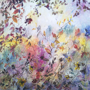 Pittura intitolato "Mood misty autumn" da Tatyana Pchelnikova, Opera d'arte originale, Olio Montato su Telaio per barella in…