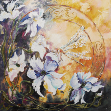 Painting titled "Art Nouveau dreams…" by Tatyana Pchelnikova, Original Artwork, Oil Mounted on Wood Stretcher frame