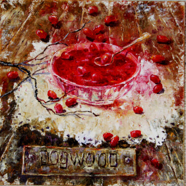 Painting titled "Dogwood jam from gr…" by Tatyana Pchelnikova, Original Artwork, Oil