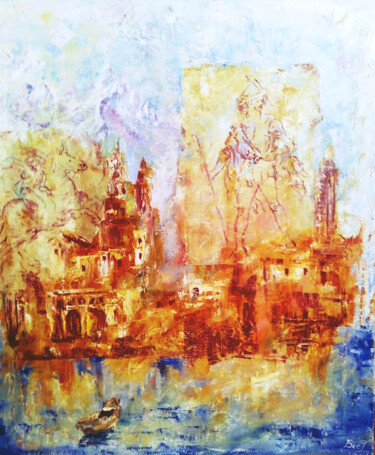 Painting titled "Frescoes from your…" by Tatyana Pchelnikova, Original Artwork, Oil Mounted on Wood Stretcher frame