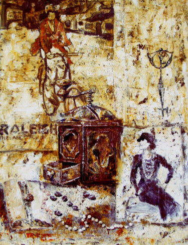 Painting titled "Memories of Gabriel…" by Tatyana Pchelnikova, Original Artwork, Oil Mounted on Wood Stretcher frame