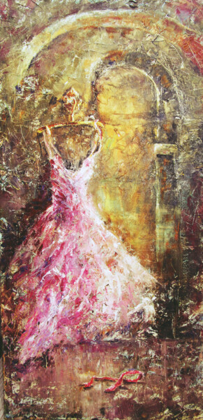 Painting titled "Dance to the sound…" by Tatyana Pchelnikova, Original Artwork, Oil Mounted on Wood Stretcher frame