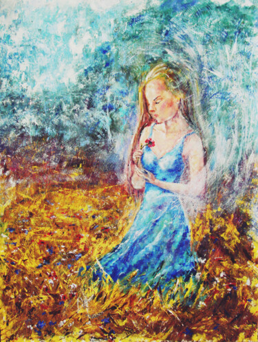 Malerei mit dem Titel "Peaceful Ukraine" von Tatyana Pchelnikova, Original-Kunstwerk, Öl