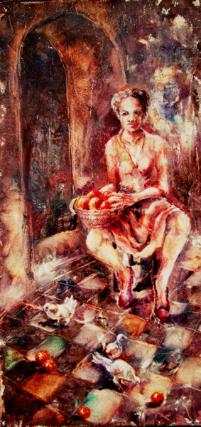 Картина под названием "Peaceful life" - Tatyana Pchelnikova, Подлинное произведение искусства, Масло Установлен на Деревянна…