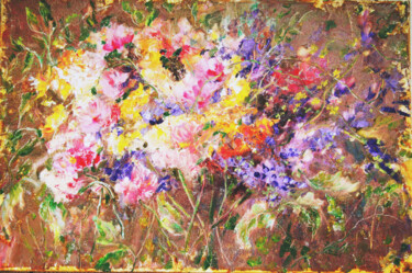 Pintura intitulada "Multicolored air" por Tatyana Pchelnikova, Obras de arte originais, Óleo Montado em Armação em madeira