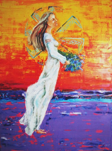 Картина под названием "Kolovrat" - Tatyana Pchelnikova, Подлинное произведение искусства, Масло Установлен на Деревянная рам…