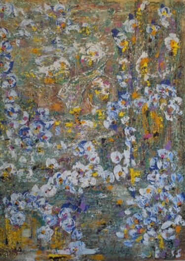 Painting titled "Floraison ludopienne" by Phélix Ludop, Original Artwork, Acrylic Mounted on Wood Stretcher frame
