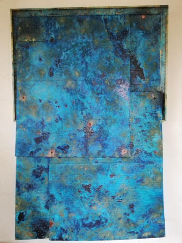 Peinture intitulée "Touthankarton bleu…" par Phélix Ludop, Œuvre d'art originale, Bombe aérosol