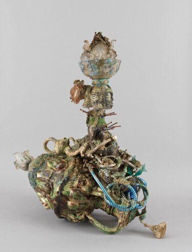 Skulptur mit dem Titel "Manman dl'o" von Phélix Ludop, Original-Kunstwerk, Terra cotta