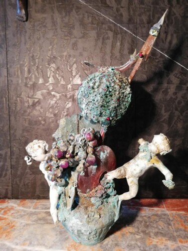 Skulptur mit dem Titel "Nécessaire de fuite…" von Phélix Ludop, Original-Kunstwerk, Glas
