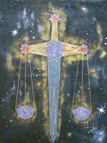 Malerei mit dem Titel "La justice" von Phélix Ludop, Original-Kunstwerk, Acryl