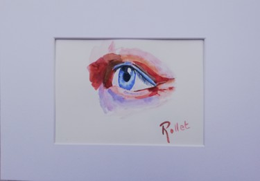 Peinture intitulée "regard" par Philippe Rollet, Œuvre d'art originale, Aquarelle
