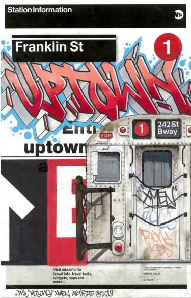 Arts numériques intitulée "Uptown" par Phil Artiste, Œuvre d'art originale, Encre