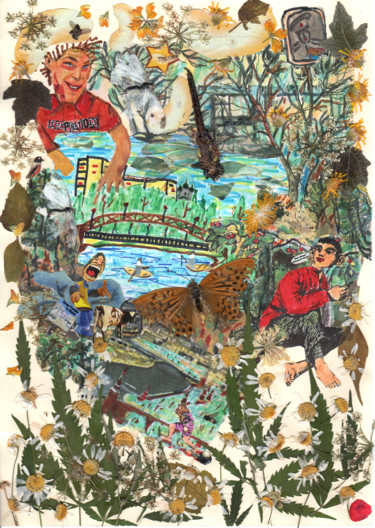 Коллажи под названием "City on the river." - Phil Colisov, Подлинное произведение искусства, Другой