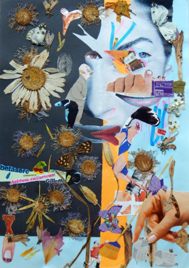 Collages intitulée "Yoko." par Phil Colisov, Œuvre d'art originale, Autre