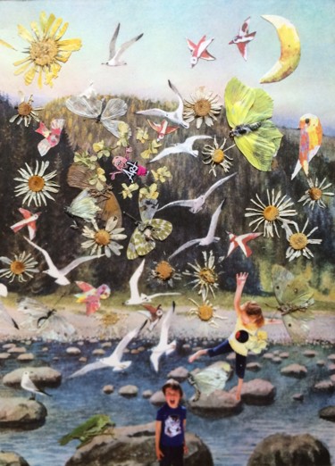 Collages intitulée "Flying in a dream a…" par Phil Colisov, Œuvre d'art originale, Autre