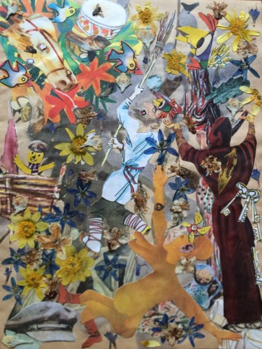 Collagen mit dem Titel "Faith,religions,fry…" von Phil Colisov, Original-Kunstwerk, Andere