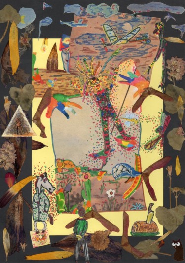 Collages intitulée "1000 hands." par Phil Colisov, Œuvre d'art originale, Autre