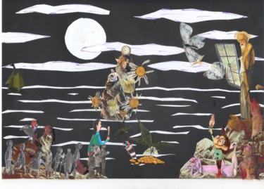 Collages intitolato "Moonshine or island…" da Phil Colisov, Opera d'arte originale, Collages