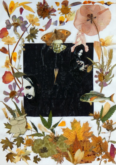 Collages intitulée "Blackened  square" par Phil Colisov, Œuvre d'art originale, Huile