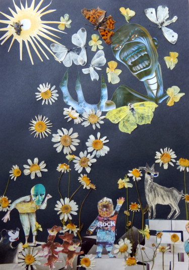 Collagen mit dem Titel "Eddi." von Phil Colisov, Original-Kunstwerk, Andere