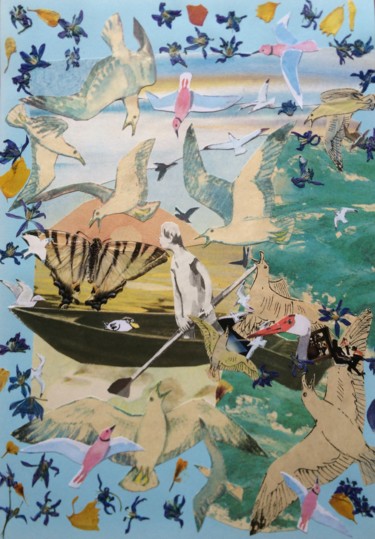 Collages intitulée "Endless river." par Phil Colisov, Œuvre d'art originale, Autre