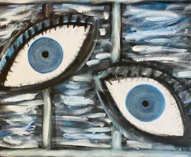 Painting titled "Confinement" by Phil Cousin, Original Artwork, Acrylic