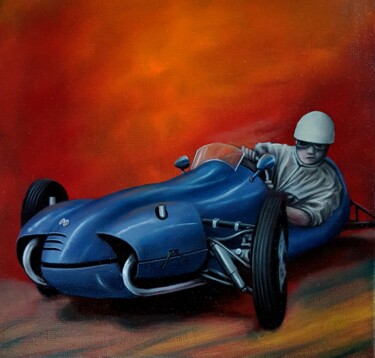 Schilderij getiteld "Panhard DB 500" door Phil Dayde, Origineel Kunstwerk, Olie