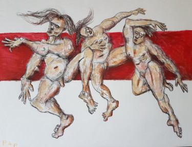 Disegno intitolato "le massacre du prin…" da Pilip, Opera d'arte originale, Acrilico