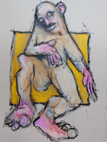 Dibujo titulada "homme qui danse" por Pilip, Obra de arte original, Acrílico