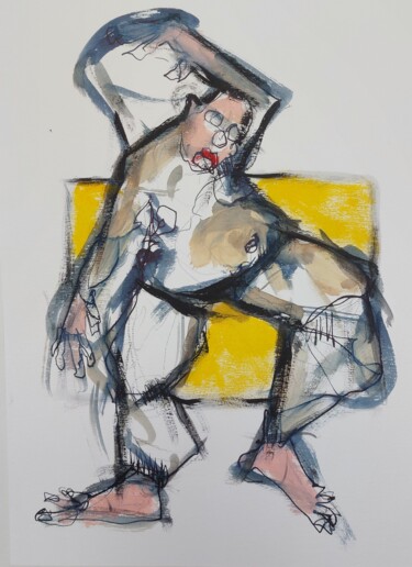 Drawing titled "dancing man" by Pilip, Original Artwork, Acrylic