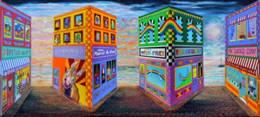 Картина под названием "Art Walk" - Phil Dynan, Подлинное произведение искусства, Акрил Установлен на Другая жесткая панель