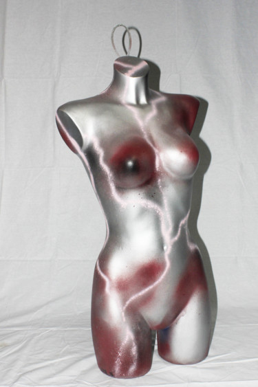 Sculpture intitulée "Femme électrique" par Renos, Œuvre d'art originale