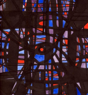 Pittura intitolato "bozzetto per vetrata" da Filippo Liardo, Opera d'arte originale, Olio