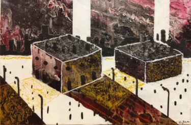 Pittura intitolato "Nuit et brouillard" da Phileas Warman, Opera d'arte originale, Acrilico