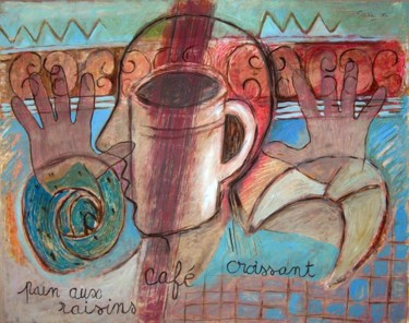 Peinture intitulée "LE CAFÉ NOIR" par Sadon Gérard, Œuvre d'art originale