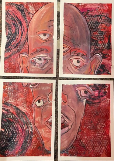 「Multiple eyes」というタイトルの絵画 Philip Craubnerによって, オリジナルのアートワーク, アクリル