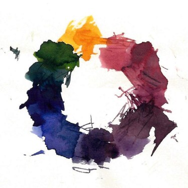 Рисунок под названием "Color Circle March…" - Philip Guest, Подлинное произведение искусства, Чернила