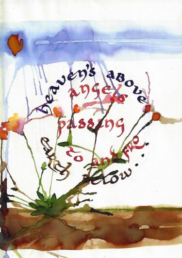 Tekening getiteld "Heaven Above, Earth…" door Philip Guest, Origineel Kunstwerk, Inkt