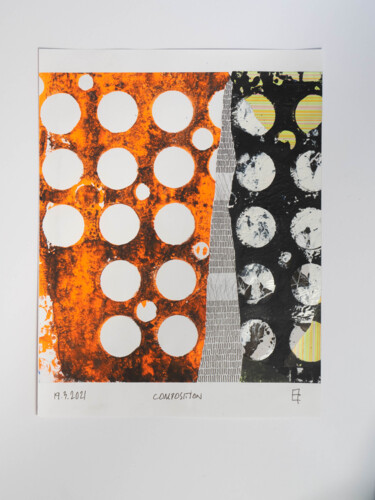 Collages getiteld "Collage cirkelstruc…" door Philip Vencken, Origineel Kunstwerk, Collages