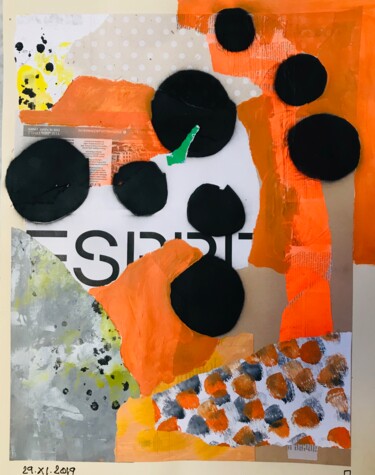 Colagens intitulada "Collage Esprit" por Philip Vencken, Obras de arte originais, Colagens