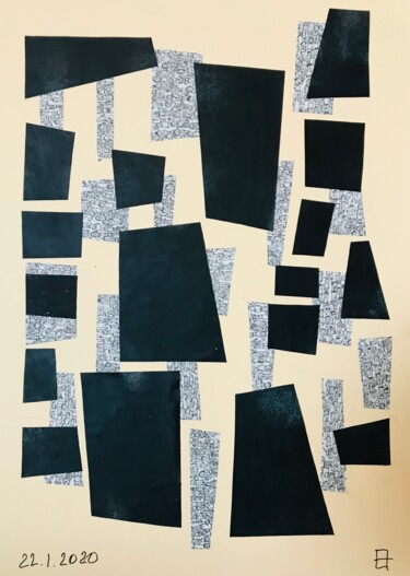 Colagens intitulada "Collage Dancing" por Philip Vencken, Obras de arte originais, Colagens