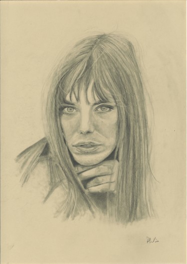Dibujo titulada "Jane Birkin" por Philip Dietrich, Obra de arte original, Lápiz