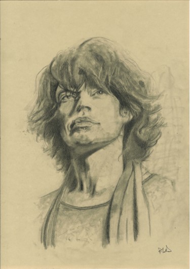 Рисунок под названием "Mick Jagger - Pleas…" - Philip Dietrich, Подлинное произведение искусства, Карандаш