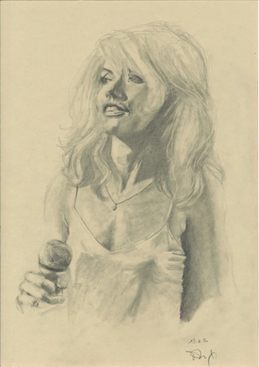 Dessin intitulée "Debbie Harry" par Philip Dietrich, Œuvre d'art originale, Crayon