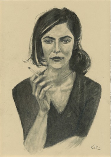 Drawing titled "Anna Mouglalis" by Philip Dietrich, Original Artwork, Pencil