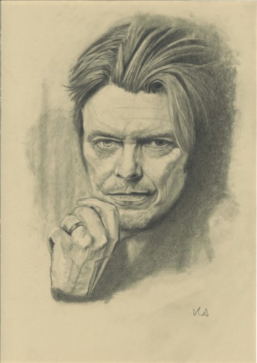 Tekening getiteld "David Bowie" door Philip Dietrich, Origineel Kunstwerk, Potlood