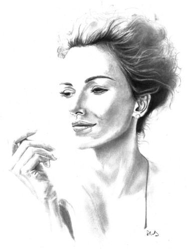 Drawing titled "Naomi Watts" by Philip Dietrich, Original Artwork, Graphite