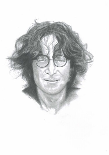 Tekening getiteld "John Lennon" door Philip Dietrich, Origineel Kunstwerk, Grafiet