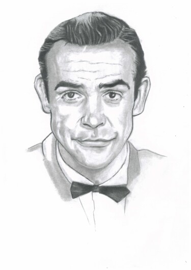 Drawing titled "Sean Connery" by Philip Dietrich, Original Artwork, Graphite